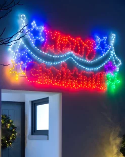 WeRChristmas Merry Christmas Rope Light Silhouette, 195 Cm^ Festive Star, Snowflake & Sign Lights
