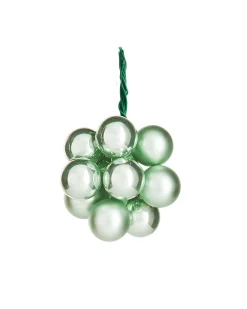 WeRChristmas Mint Green Glass Berry Cluster Baubles, 10 Pack^ Glass Baubles