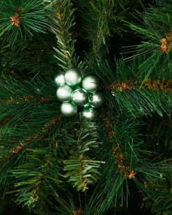 WeRChristmas Mint Green Glass Berry Cluster Baubles, 10 Pack^ Glass Baubles