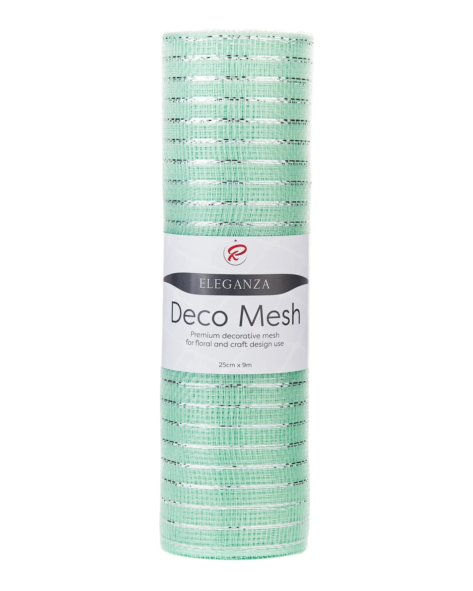 WeRChristmas Mint Green Mesh With Silver Foil, 9 M^ Deco Mesh