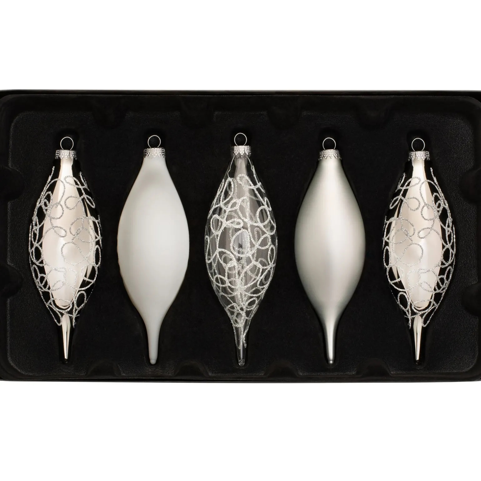 WeRChristmas Moonbeam Glass Baubles, 5 Pack, 15 Cm^ Glass Baubles