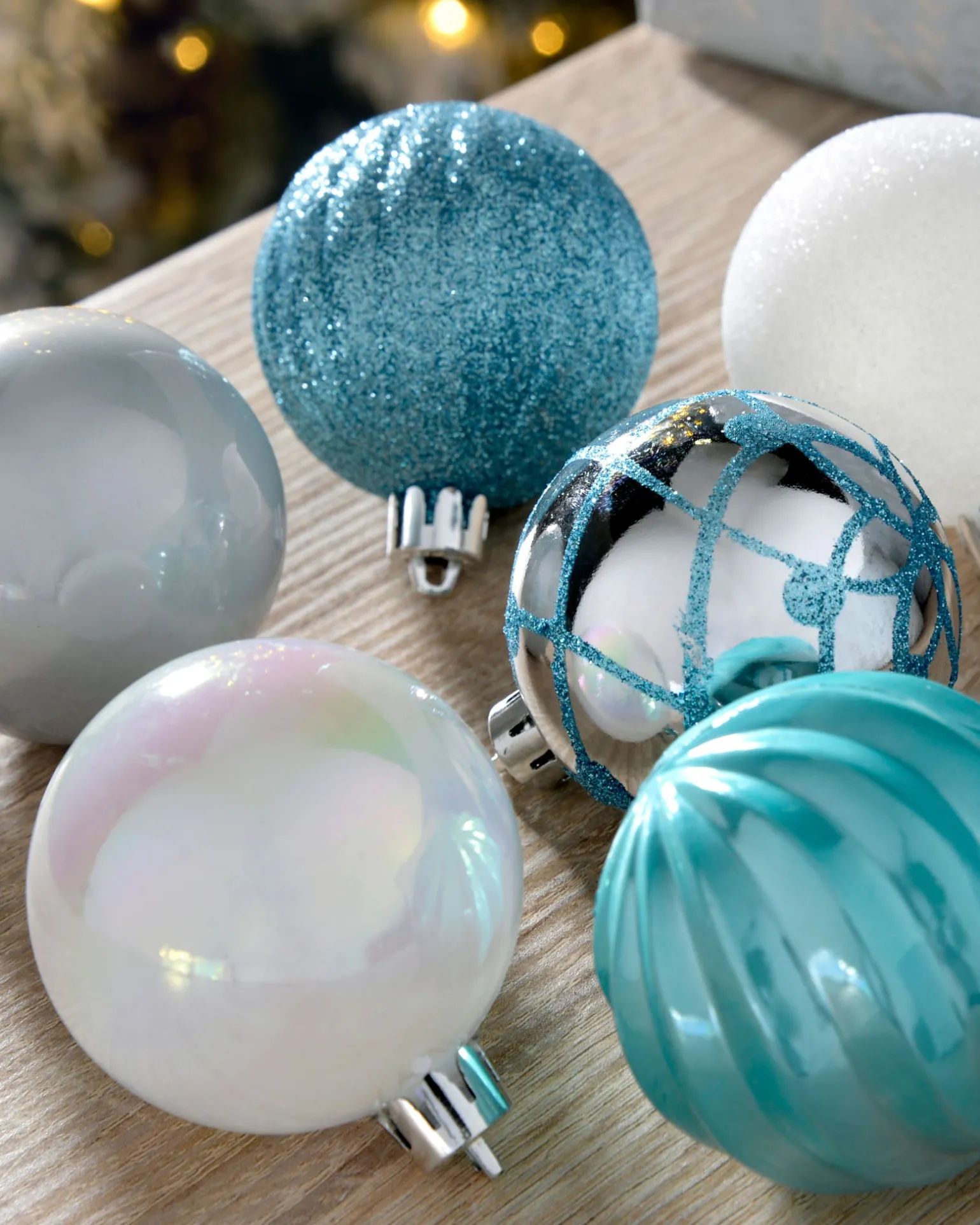 WeRChristmas Multi Blue Shatterproof Baubles, 48 Pack, 6 Cm^ Shatterproof Baubles