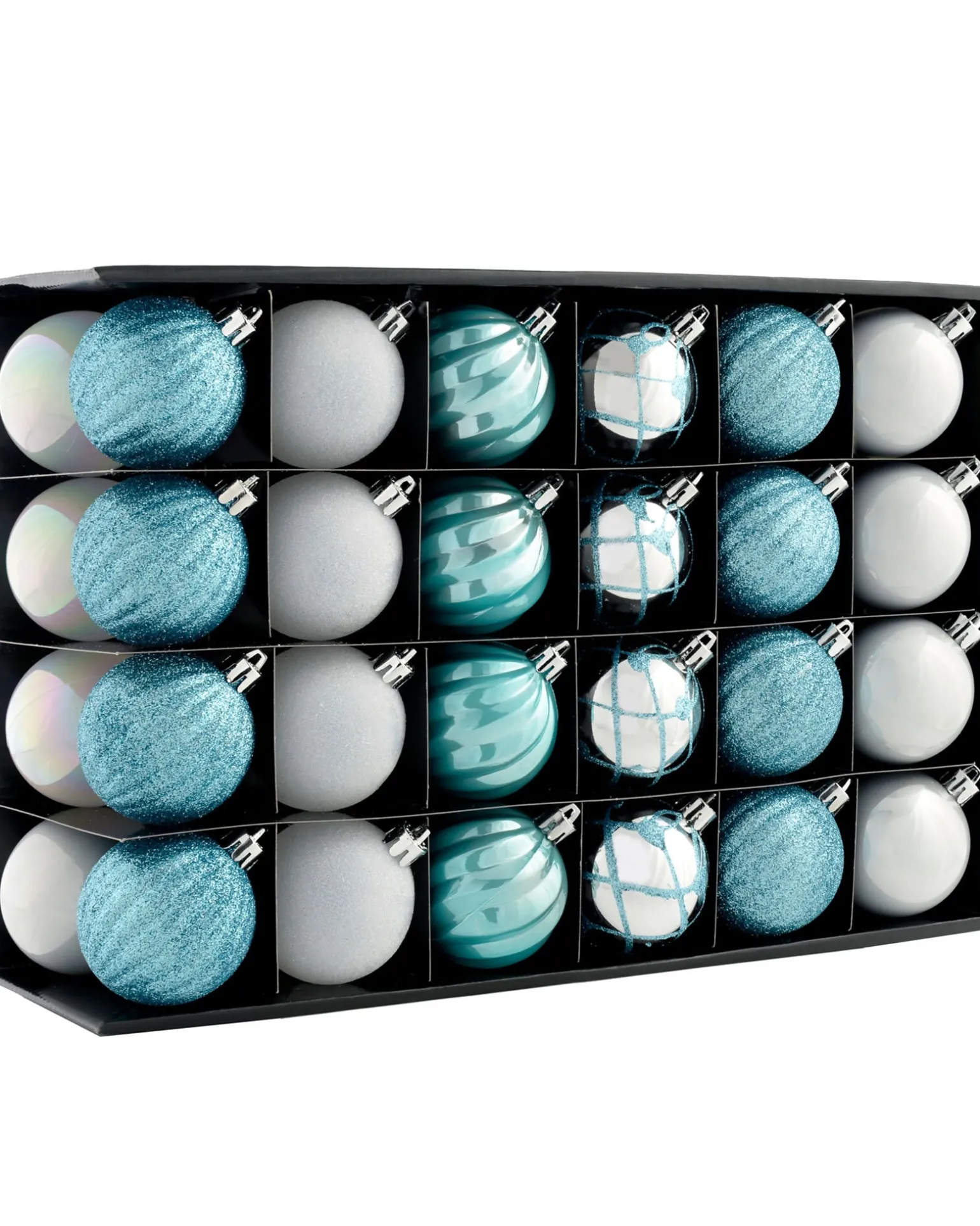 WeRChristmas Multi Blue Shatterproof Baubles, 48 Pack, 6 Cm^ Shatterproof Baubles