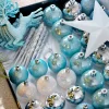 WeRChristmas Multi Blue Shatterproof Baubles Set, 50 Pack^ Shatterproof Baubles
