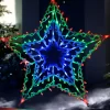 WeRChristmas Multi-Colour Chasing Star Silhouette, 51 Cm^ Window Silhouettes|Festive Star, Snowflake & Sign Lights