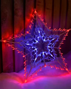 WeRChristmas Multi-Colour Chasing Star Silhouette, 51 Cm^ Window Silhouettes|Festive Star, Snowflake & Sign Lights
