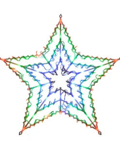WeRChristmas Multi-Colour Chasing Star Silhouette, 51 Cm^ Window Silhouettes|Festive Star, Snowflake & Sign Lights