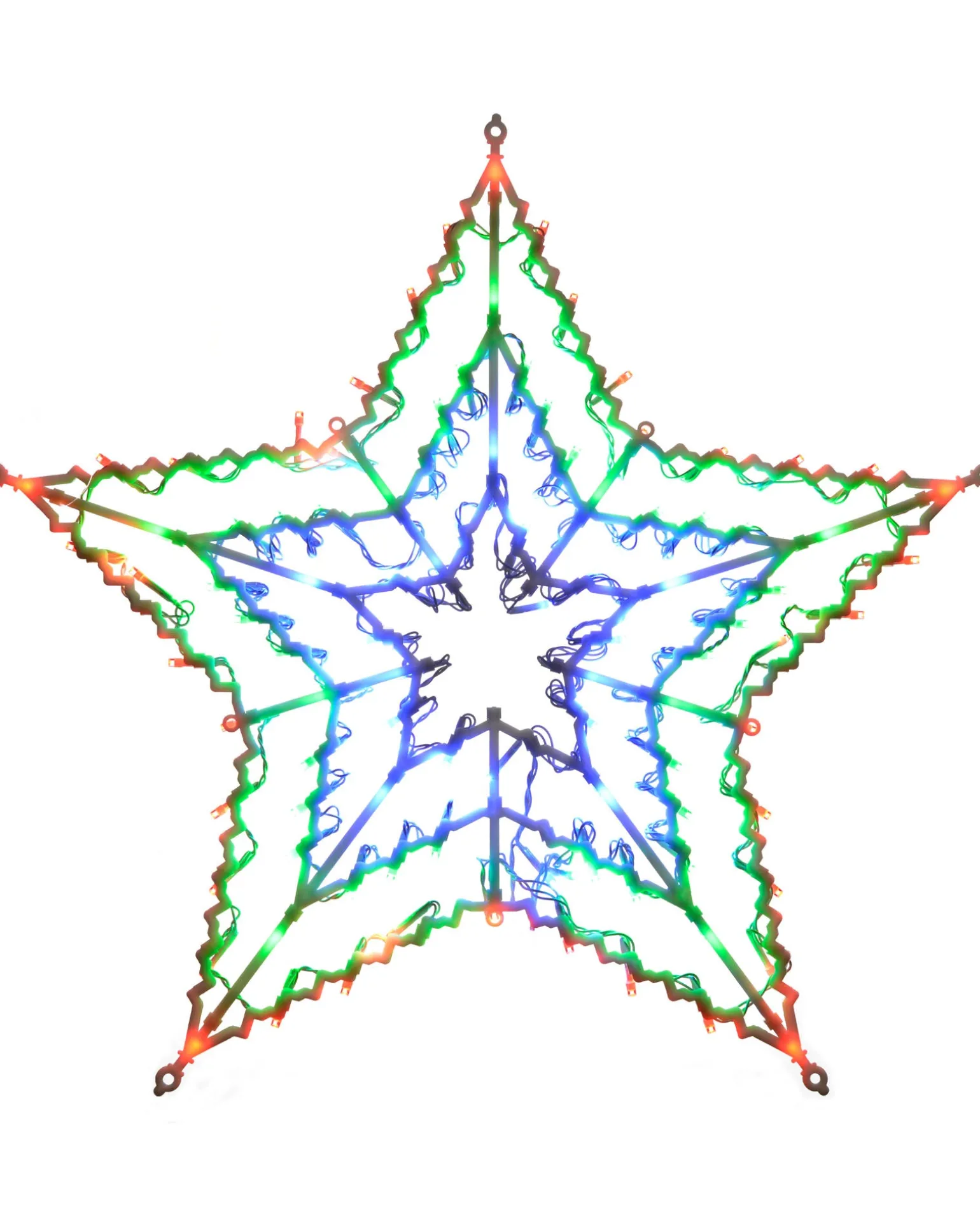 WeRChristmas Multi-Colour Chasing Star Silhouette, 51 Cm^ Window Silhouettes|Festive Star, Snowflake & Sign Lights