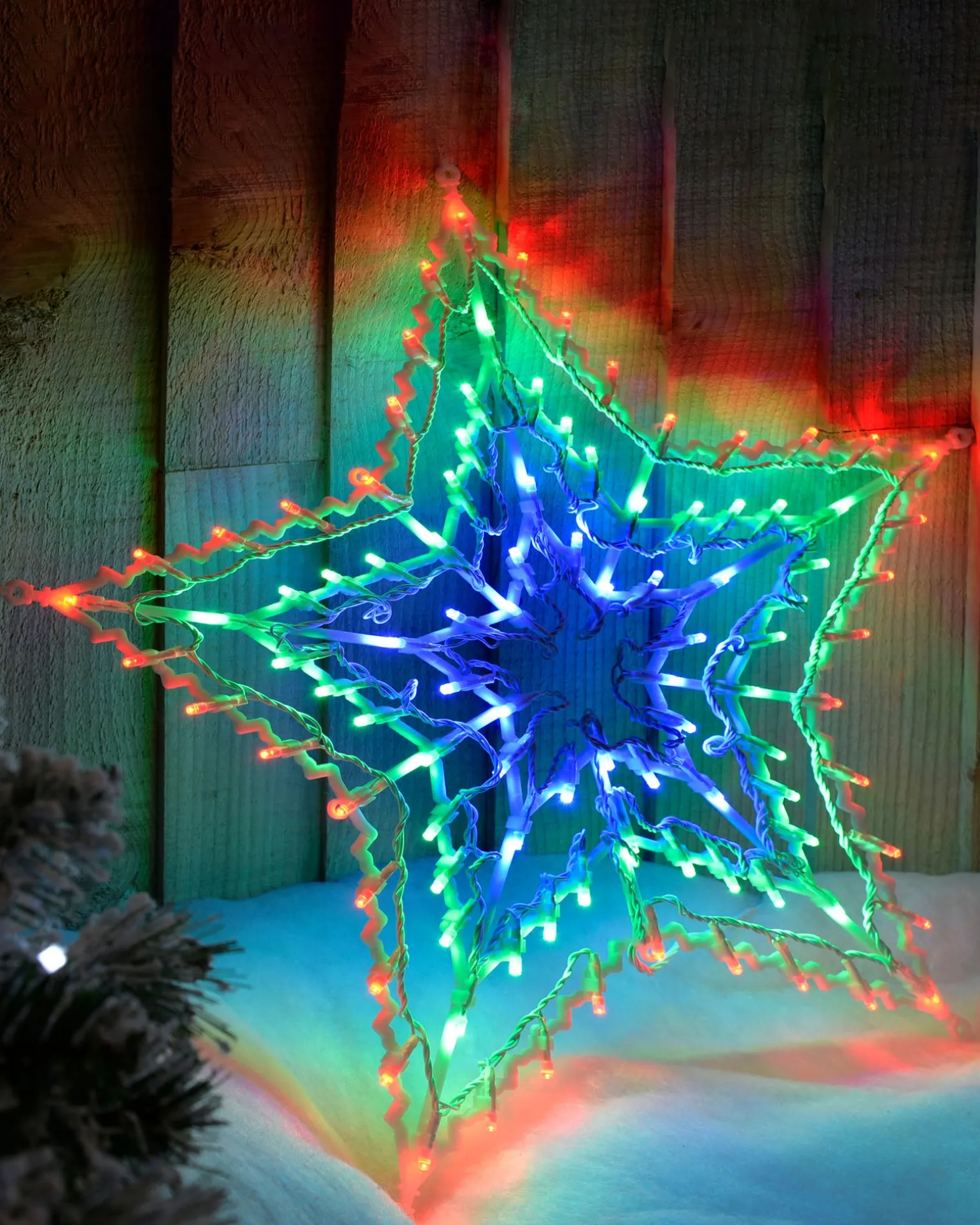 WeRChristmas Multi-Colour Chasing Star Silhouette, 51 Cm^ Window Silhouettes|Festive Star, Snowflake & Sign Lights