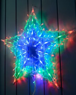 WeRChristmas Multi-Colour Chasing Star Silhouette, 51 Cm^ Window Silhouettes|Festive Star, Snowflake & Sign Lights