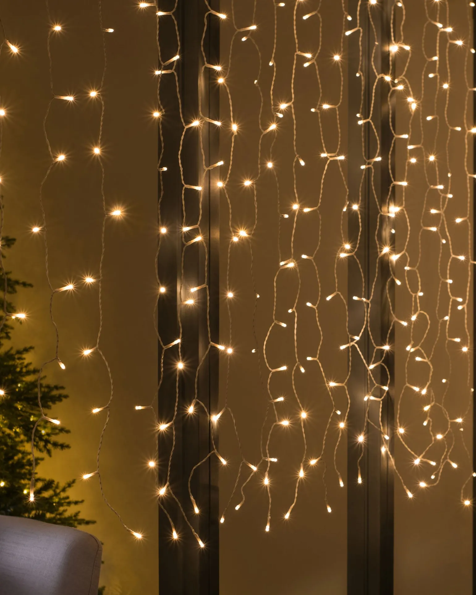 WeRChristmas Multi-Function 300 LED Connectable Curtain Light String, Warm White^ Connectable Lights