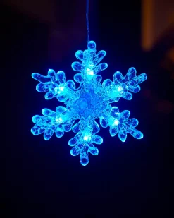 WeRChristmas Multi-Function Snowflake Curtain Light, Blue, 1.6 M^ Window Silhouettes|Curtain & Net Lights