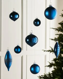 WeRChristmas Navy Blue Glass Baubles, 20 Pack^ Glass Baubles