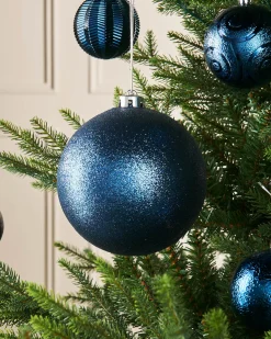 WeRChristmas Navy Blue Large Glitter Shatterproof Bauble, 15 Cm^ Oversized Baubles|Shatterproof Baubles
