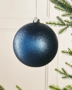 WeRChristmas Navy Blue Large Glitter Shatterproof Bauble, 15 Cm^ Oversized Baubles|Shatterproof Baubles