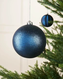 WeRChristmas Navy Blue Large Glitter Shatterproof Bauble, 15 Cm^ Oversized Baubles|Shatterproof Baubles