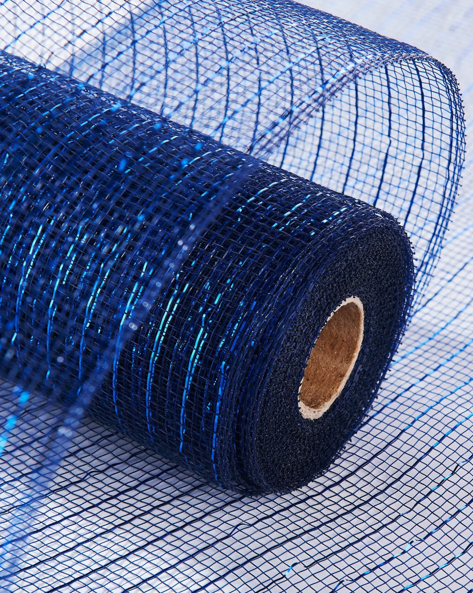 WeRChristmas Navy Blue Mesh With Navy Blue Foils, 9 M^ Deco Mesh