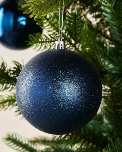 WeRChristmas Navy Blue Shatterproof Baubles, 9 Pack, 10 Cm^ Oversized Baubles|Shatterproof Baubles