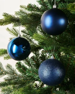 WeRChristmas Navy Blue Shatterproof Baubles, 9 Pack, 10 Cm^ Oversized Baubles|Shatterproof Baubles