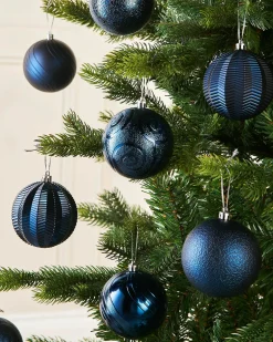 WeRChristmas Navy Blue Shatterproof Baubles, 16 Pack, 8 Cm^ Shatterproof Baubles