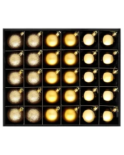 WeRChristmas Pale Gold Shatterproof Bauble, 50 Pack^ Shatterproof Baubles