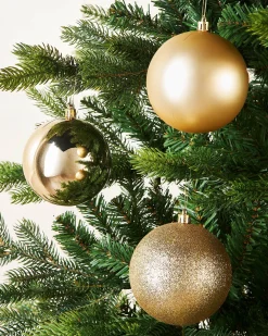 WeRChristmas Pale Gold Shatterproof Baubles, 9 Pack, 10 Cm^ Oversized Baubles|Shatterproof Baubles