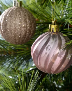 WeRChristmas Pink/Champagne Shatterproof Baubles, 48 Pack, 6 Cm^ Shatterproof Baubles