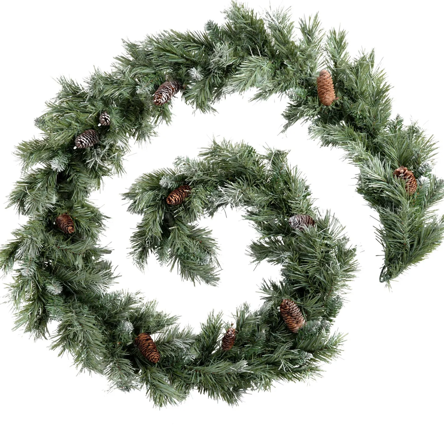 WeRChristmas Pre-Decorated Frosted Scandinavian Blue Spruce Garland, 9 Ft^ Snow Flocked Garlands|Decorated Garlands