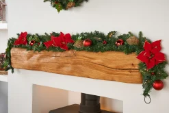 WeRChristmas Pre-Decorated Garland, Red/Gold, 6 Ft^ Decorated Garlands