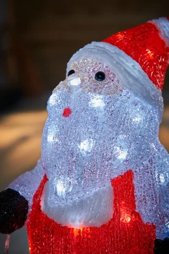 WeRChristmas Pre-Lit Acrylic Santa With Lantern, 35 Cm^ Christmas Characters