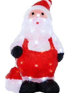WeRChristmas Pre-Lit Acrylic Santa With Lantern, 35 Cm^ Christmas Characters