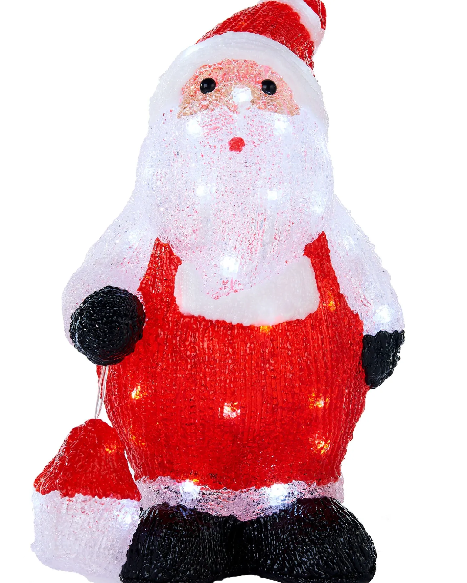WeRChristmas Pre-Lit Acrylic Santa With Lantern, 35 Cm^ Christmas Characters