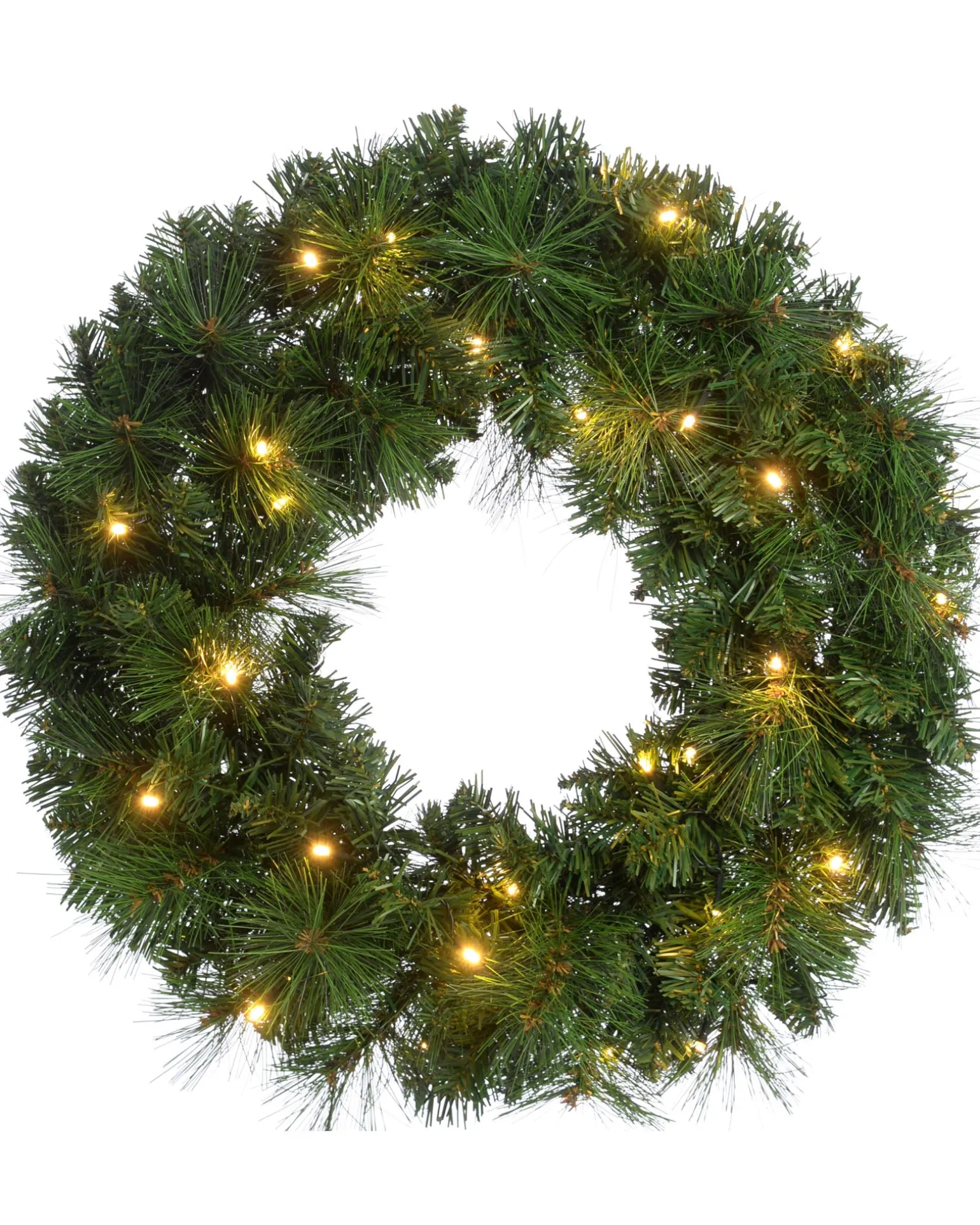 WeRChristmas Pre-Lit Alberta Spruce Wreath, 60 Cm^ Plain Wreaths|Pre Lit Wreaths