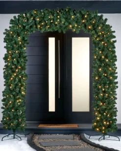 WeRChristmas Pre-Lit Arch Doorway Garland, 8 Ft^ Pre Lit Garlands