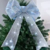WeRChristmas Pre-Lit Bow Tree Topper, Silver, 60 Cm^ Tree Toppers