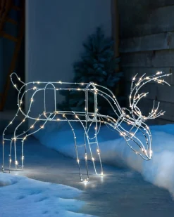WeRChristmas Pre-Lit 3D Grazing Reindeer Silhouette, 40 Cm^ Outdoor Lighted Reindeer