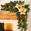 WeRChristmas Pre-Lit Decorated Arch Garland, Cream/Gold, 3 Ft^ Decorated Garlands|Pre Lit Garlands