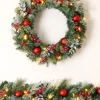 WeRChristmas Pre-Lit Decorated Frosted Wreath, 60 Cm^ Pre Lit Wreaths|Decorated Wreaths