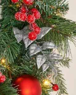 WeRChristmas Pre-Lit Decorated Frosted Wreath, 60 Cm^ Pre Lit Wreaths|Decorated Wreaths
