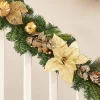 WeRChristmas Pre-Lit Decorated Garland, Cream/Gold, 9 Ft^ Decorated Garlands|Pre Lit Garlands