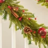 WeRChristmas Pre-Lit Decorated Garland, Apples & Cinnamon Sticks, 9 Ft^ Decorated Garlands|Pre Lit Garlands