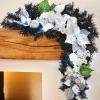 WeRChristmas Pre-Lit Decorated Garland Arch, Black/Silver, 3 Ft^ Decorated Garlands|Pre Lit Garlands