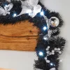 WeRChristmas Pre-Lit Decorated Garland, Black/Silver, 9 Ft^ Decorated Garlands|Pre Lit Garlands