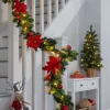 WeRChristmas Pre-Lit Decorated Multi-Function Garland, Red/Gold, 9 Ft^ Decorated Garlands|Pre Lit Garlands