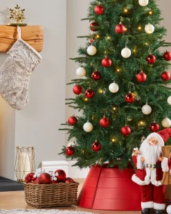 WeRChristmas Pre-Lit Decorated Pop-Up Christmas Tree, Red & White, 6 Ft^ Budget Christmas Trees|Pre Lit Christmas Trees