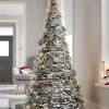 WeRChristmas Pre-Lit Decorated Pop-Up Snow Flocked Christmas Tree, 6 Ft^ Budget Christmas Trees|Snow Flocked Christmas Trees
