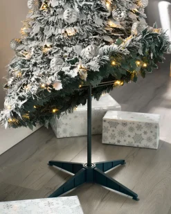 WeRChristmas Pre-Lit Decorated Pop-Up Snow Flocked Christmas Tree, 6 Ft^ Budget Christmas Trees|Snow Flocked Christmas Trees