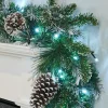 WeRChristmas Pre-Lit Decorated Snow Flocked Garland, Pinecones, 9 Ft^ Snow Flocked Garlands|Decorated Garlands