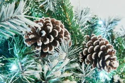 WeRChristmas Pre-Lit Decorated Snow Flocked Garland, Pinecones, 9 Ft^ Snow Flocked Garlands|Decorated Garlands