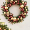 WeRChristmas Pre-Lit Decorated Wreath, Burgundy/Gold, 76 Cm^ Decorated Wreaths|Pre Lit Wreaths